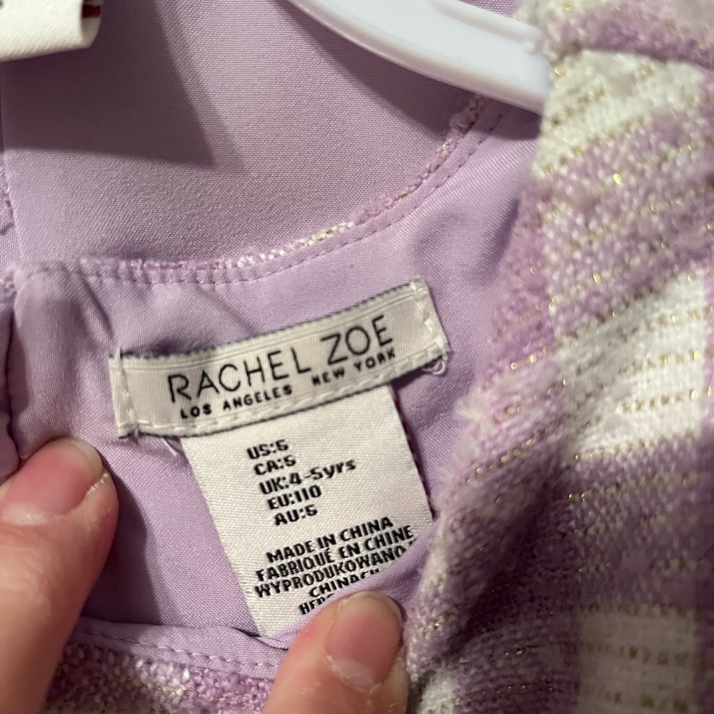 Rachel Zoe Lavender and White Dress/Coat Set